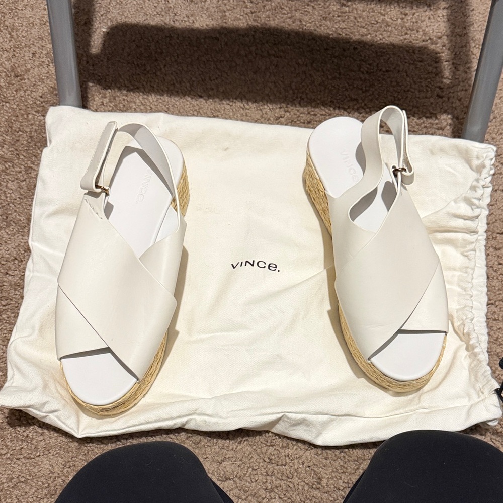 Vince Women's Cream Espadrille Sandals size 8